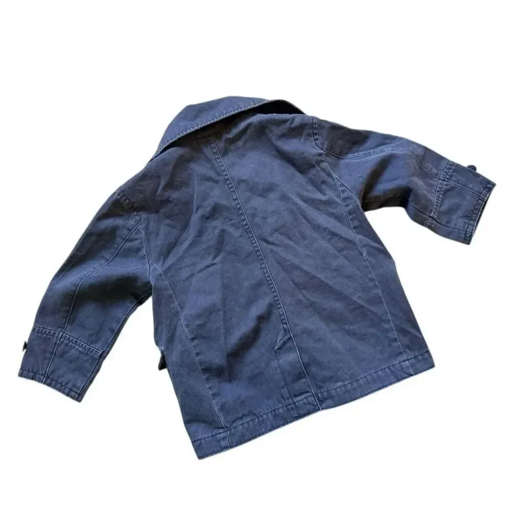 Toddler Boys Vintage Baby Gap Canvas Peacoat Jacket Coat - Sz 3 yrs